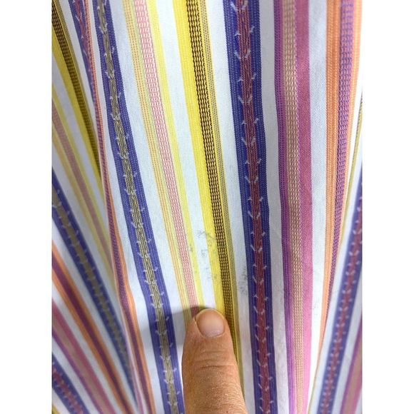 Robert Graham Large Cotton Stripe Embroider Pastel Shirt EUC 6339 Classic Fit - Picture 9 of 16